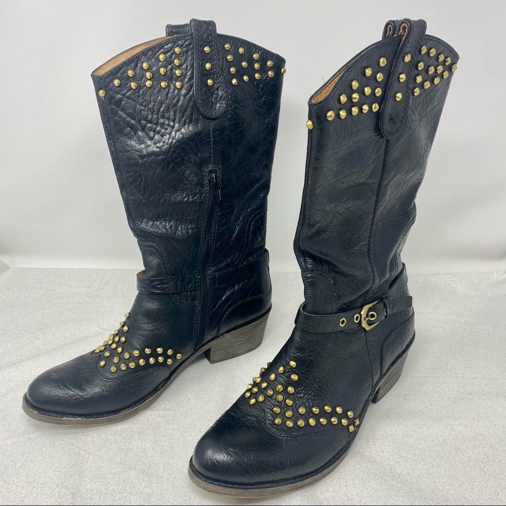Naya Studded Leather Boots- Size 8.5
